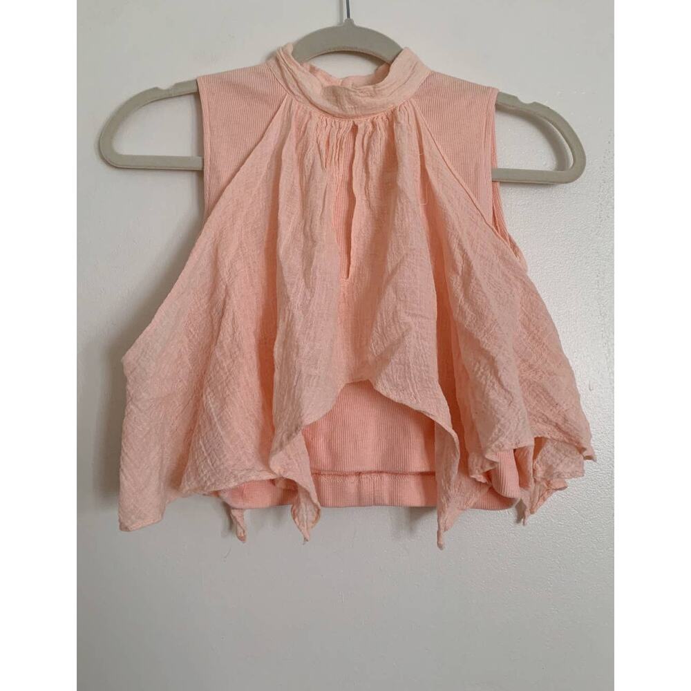 Pink Vintage Sterling Silver High Neck Tank Top XS